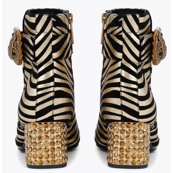 Kurt Geiger London Mayfair Zebra Crystal Heel Ankle Boots Size 37 US 7 New - Picture 7 of 16